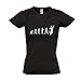 Damen T-Shirt - EVOLUTION - Volleyball Sport FUN KULT SHIRT S-XXL , Deep black - weiß , XXL