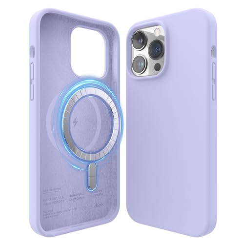 elago Cover Magnetica Silicone Compatibile con iPhone 14 Pro Max Custodia Case (6.7"), Compatibile con Tutti Accessori MagSafe, Magneti Integrati, Silicone Liquido Premium (Viola)