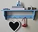 Shakers shelf 5 pegs Provencal blue shabby chic distressed finish, ideal nursery shelving