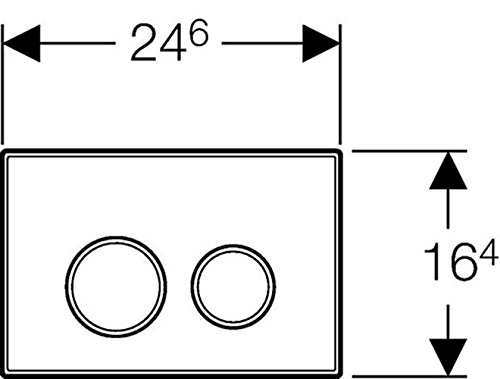 Geberit 115778KM1 Betätigungsplatte Sigma20 für 2-Men-Spülung, hochglanz-verchromt, schwarz - 2
