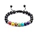 Produktbild Pissenlit 7 Chakra Heilung Armband mit echten Steinen, Volcanic Lava, Mala Meditation Armband – Damen und Herren Religiöser Schmuck – Umlauf, Stretch, Charm-Armbänder – Schutz, Energie, Heilung