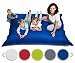 Produktbild sunnypillow XXL Sitzsack, Sitzkissen aus Kunstleder Outdoor & Indoor 180 x 145 cm mit 380L Styropor Füllung Sessel für Kinder & Erwachsene Sofa Beanbag viele Farben und Größen zur Auswahl Blau