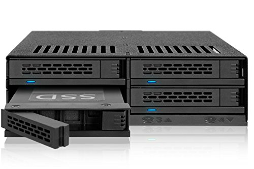 Wechselrahmen für 4x 2,5 Zoll (6,4cm) SATA/SAS SSD/HDD in 1x 5,25 Zoll (13,3cm) – Icy Dock ExpressCage MB324SP-B - 2