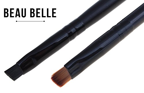 Beau Belle Eyebrow Brush - Angled Eyebrow Brush - Eyebrow Brush Angled - Brow Brush - Eyebrow Shaper - Make Up Brushes - Professional Make Up Brushes (Black - Brown Bristles)