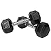 Produktbild XMark Premium Quality Rubber Coated Hex Dumbbells with Chrome Contoured Handles - 10 lb pair by XMark Fitness