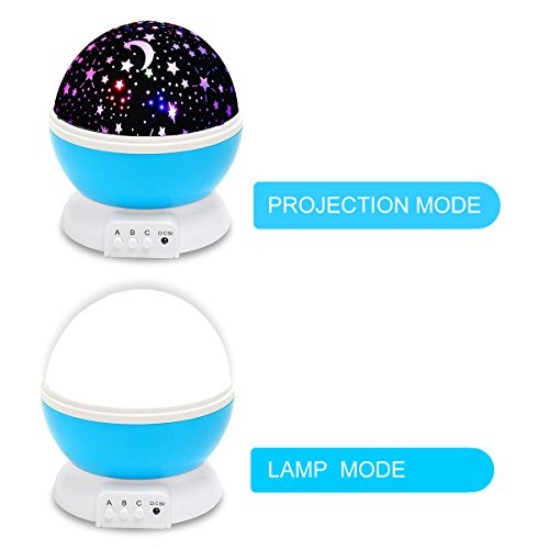 Sternenhimmel Projektor Baby Nachtlicht 360 Grad drehbar Star Projektor Romantische LED Lampe entspannende Stimmung für Bbay, Kinder, Haus, Schlafzimmer, Kinder Zimmer, Hochzeit, Geburtstag, Parteien (Blau) VOSMEP SH34 - 4