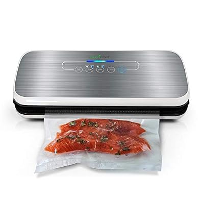 Nutrichef Machine Sous Vide NutriChef pour Aliments - Machine Scellant Sous Vide pour la Conservation des Aliments Secs et Humides avec Kit de Démarrage - Design Compact - Testé en Laboratoire - Voyants LED