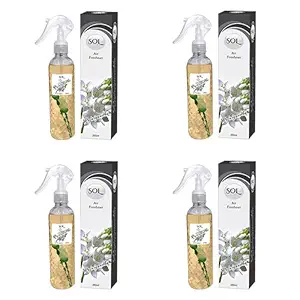 Rankson SOL RAJNIGANDHA Combo Air Freshener, Room Freshener, Long Lasting Car Freshener, Pack of 4 (4X250ml)