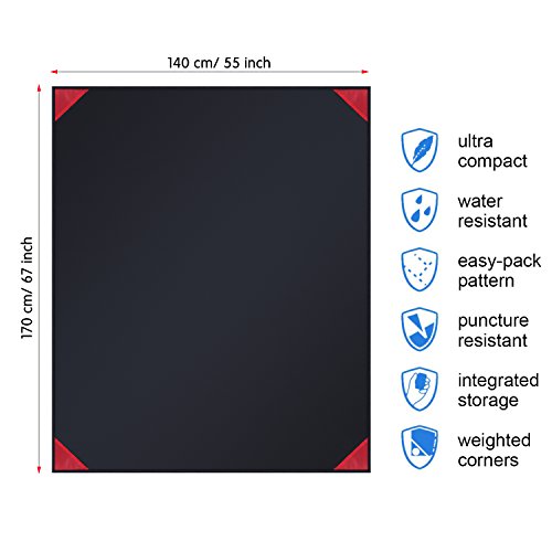 Cookey Tragbare Taschendecke, Kompakte, Leichte Picknickdecke Ideal für Strand, Outdoor, Camping, Reisen, Wandern - 2