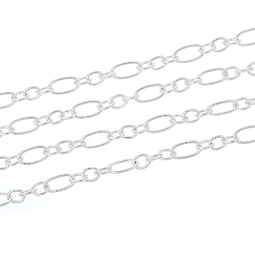 SiAura Material ® - Catena da 10 m, 6,5 x 3,5 mm, 4,2 x 3,7 mm, colore argento