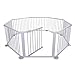 Baby Vivo large 8 side wooden baby playpen with door new grey - not foldable
