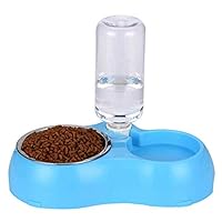 Dogs and cats are automatically drinking water to feed double bowls pet rice bowls