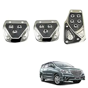 Allure Auto 3 Pcs Sports Anti-Skid Car Pedals (Manual Shift) kit Pad Covers Set (Black) for Toyota Innova