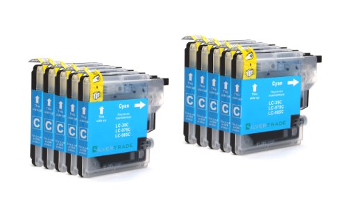 10x cyan Patronen kompatibel zu Brother LC985C für Brother DCP-J125 DCP-J140W DCP-J315 DCP-J315W DCP-J515W MFC-J220 MFC-J265W MFC-J270W MFC-J280W MFC-J410 MFC-J415W