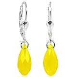 Swarovski Elements Kristalle Ohrringe Ohrhänger mit Swarovski® Kristallen 925 Sterling Silber Gelb NOBEL SCHMUCK