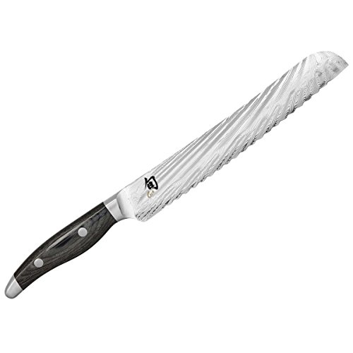 KAI Damastmesser - Shun NAGARE - Brotmesser - Klinge 23 cm Sägeschliff - 72 Lagen Dual-Core-Klinge