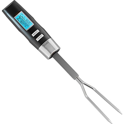 LUPO Digitales Gabel Edelstahl Thermometer Nahrung Temperatur Sensor mit LCD Messung – Perfekt zum Kochen von Nahrung Fleisch Truthahn Hühnchen Geflügel BBQ Wein Marmelade Steak