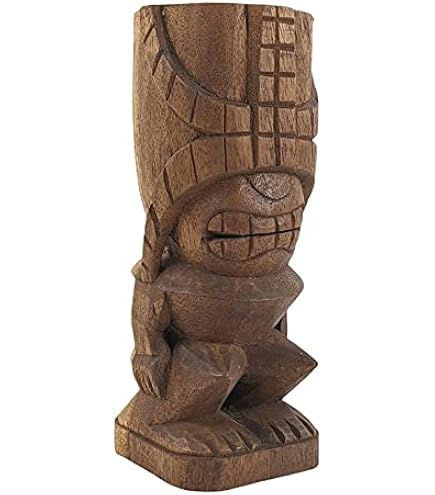 Statue Totem Tiki Kamalo 50cm en Bois de Suar Exotique