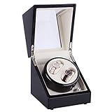 Uhrenbeweger Fur Automatikuhren Uhr Display Stand Double Automatic Watch Winder Box Aufbewahrungskoffer Für 2 Armbanduhren Staubdicht,B-Black