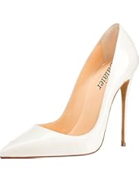 Calaier Mujer Cahen Tacón de Aguja 12CM Sintético Ponerse Zapatos de Tacón