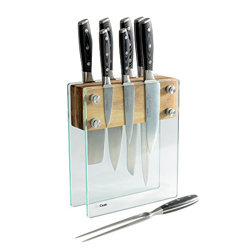 ProCook Professional X50 Messerset, 8-teilig mit Messerblock aus Glas