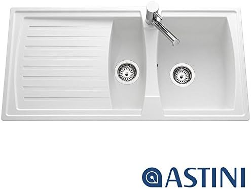 Astini Arturo 1.5 Bowl White Composite Synthetic Kitchen Sink & Waste AS197W