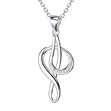 AieniD Frauen Geschenk 925 Sterling Silber Halskette für Damen Musik Note