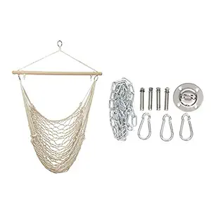 Hammock Chair Cotton Rope Weaving Chair Swing Chair Indoor Outdoor Garden Yard Theme Decoration