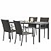 Produktbild Westfield Amber-Slate RT Set - Moderne Design Lounge, Garten-Möbel Set, Poly-Rattan Sitzgruppe, 4x stapelbarer Stuhl + Tisch mit Glasplatte