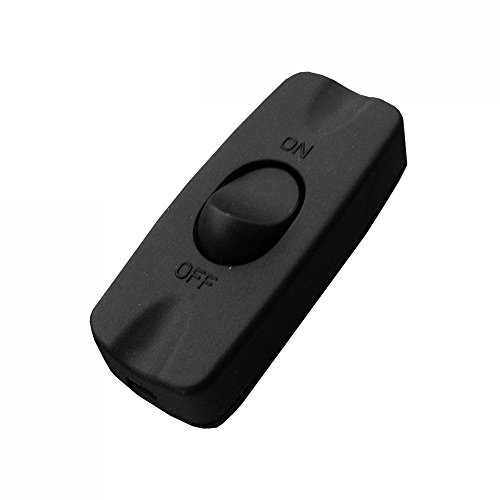 CPC - Interruptor 2 A basculante en línea para lámpara, color negro