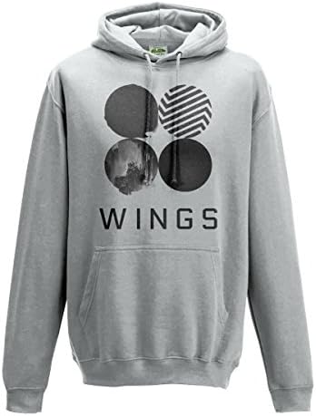 kPoppit BTS Army Wings - Grey College Hoodie [Unisex] (XL)
