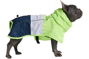 Spark Paws Płaszcz dla psa, wodoszczelna, wiatroszczelna kurtka przeciwdeszczowa, dla małych, średnich, dużych i bardzo dużych psów, odblaskowa, oddychająca, z pełną ochroną ciała,