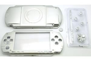 GGZONE Gehäuse mit Knöpfen und Schraubendrehern für PSP 1000 1001 1002 1003 1004 Fat Phat PSP (Silber)