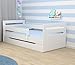 Produktbild naka24 TOMI Kinderbett Jugendbett mit Schublade, Matratze und Lattenrost (140x70 cm ohne Schublade, Weiß // Matraze: Kokos Buchweizen Schaumstoff)
