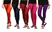 Combo of 5 Cotton Lycra Regular Fit Leggings in Navy Blue, Dark Pink, Maroon, Purple & Orange Color for Womens & Girls from Size M to Free Size by JBK Arts (Pack of 5) RS.1175.00