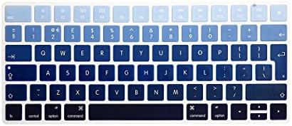 JuSeven New EU/UK Keyboard Cover Ultra Thin Soft Silicone Skin Protector for Magic Keyboard MLA22B/A European ISO Keyboard Layout - Ombre Blue