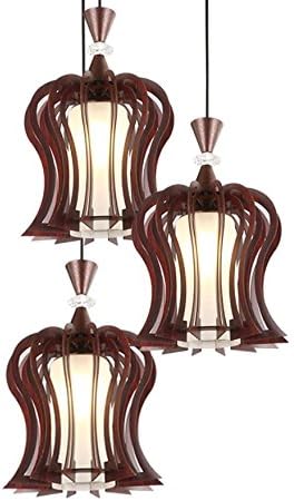 LF&Y Retro Chinese Wooden Fashionable Sexual Corridor Hotel Living Room Single Head Three Pendant Lamps,B,33*38cm