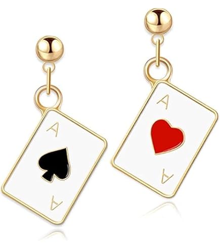 Orecchini Asso di Cuori, orecchini a cerchio in oro