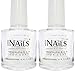 Miss Nails ® - Twin-Pack Crystal Clear Top Coat Nail Polish. Quick Dry Formula. 10ml x 2