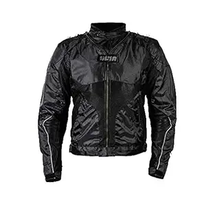 Ulka Gear Polyester Men's Summer Motorcycle Riding Jacket Convertable To Backpack - Ulka Gear Hakkit Lite (Black, Large)