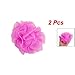Move&Moving(TM) Mesh Bathing Shower Sponge Pouf Body Scrubber Amaranth Pink 2 Pcs