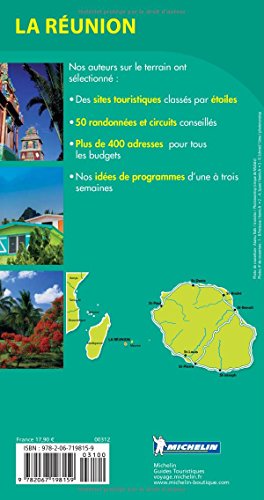 Livres Couvertures de Guide Vert La Réunion Michelin