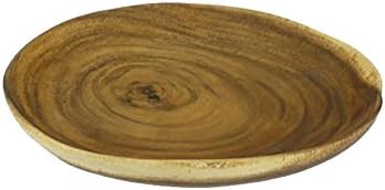 Fair Trade Wooden Plate Rustic/Medieval Natural, 17-20 cm