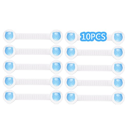 10X Child Infant Baby Safety Appliance Fridge Drawer Cupboard Cabinet Door Lengthened Lock Blue