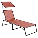 Produktbild Ultranatura Aluminium Sonnenliege Nizza mit Dach, platzsparende Gartenliege, ideal für Garten und Camping, faltbar verstellbare Rückenlehne, wetterfest, 193 x 67 x 32 cm, rot