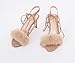 Produktbild 2018 High Fashion Rabbit Fur Ball Embellished Open Toe Strap Bandages Women's Sandals Korean Style Dress OL High-heeled Sandal nude color 7