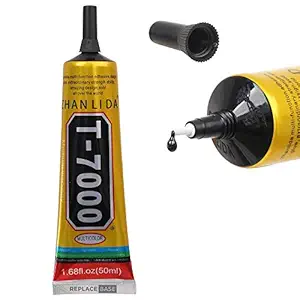 BUKU T-7000 Glue Multipurpose Adhesive Black Glue Sealant Clear Fabric, Mobile Phone Screen Repair, DIY Jewelry, Art and Resin Crafts, Bag Decoration (Set of 1, Black)