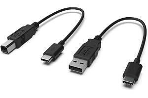 CME WIDI Uhost USB-B OTG-kabelpaket 2-pack – USB-B OTG till USB-C och USB-A till USB-C för anslutning av MIDI-enheter och dat