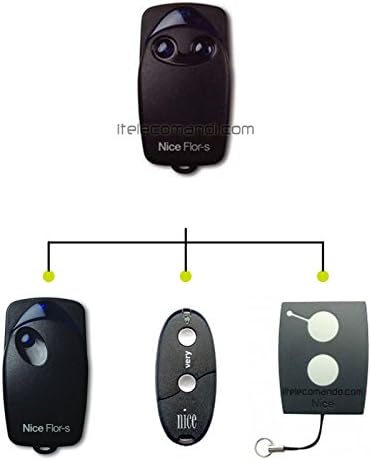 itelecomandi Replacement Remote Control for Nice FLO2R-S FLOP-S 433 MHz 2 Channels, Compatible with the Nice FLOR-S, Very-vr, Series One ON2 and Inti 2 Series