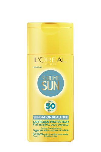 Crema solar protectora L'Oréal Paris Sublime Sun con protección solar FPS. Sensación de piel desnuda.